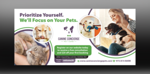 Pet sitting and Dog Walking Postcard distributed to new home owners in our target market | Graphic Design by rkailas