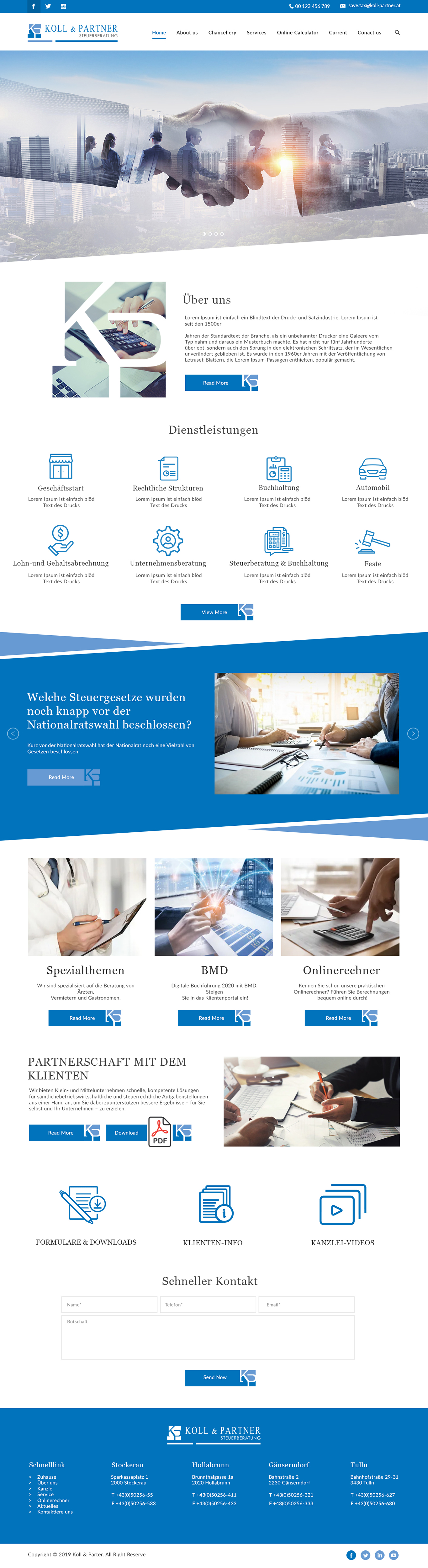 Web Design by bdesigner9 for KOLL & PARTNER  | Design #23101315