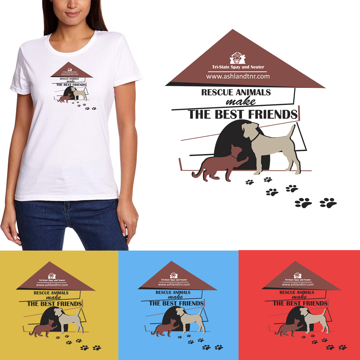 T-shirt Design by Ann_RS - Anelia for Tri-State Spay & Neuter | Design #23052882