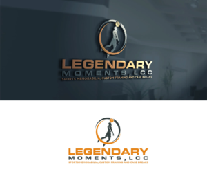 LegendaryMoments,LLC (Sports Memorabilia, Custom Framing and Case Breaks in a small font underneath main body) | Logo Design by Mono.co