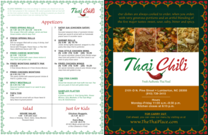 Menu Design by micacabildo for Thai Chili, LLC | Design #23066427