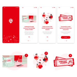 Graphic illustrations  for our airport lounge app 