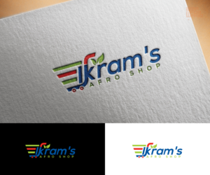 Ikram's           Afro Shop | Logo Design by step forward 2