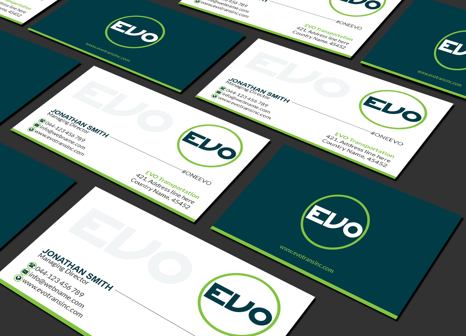 Business Card Design by Creations Box 2015 for EVO Transportation | Design #23050676