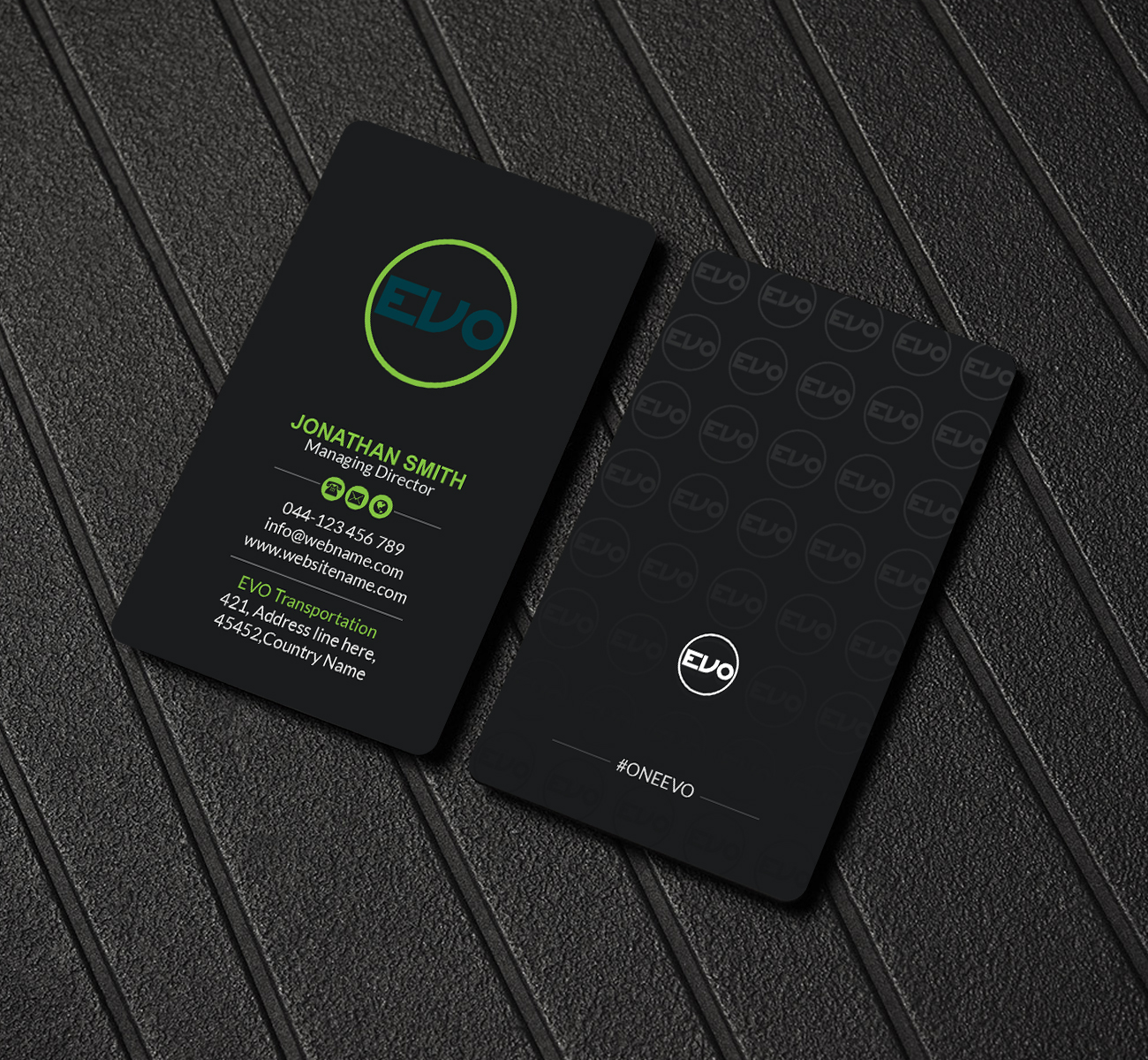 Business Card Design by Creations Box 2015 for EVO Transportation | Design #23050677