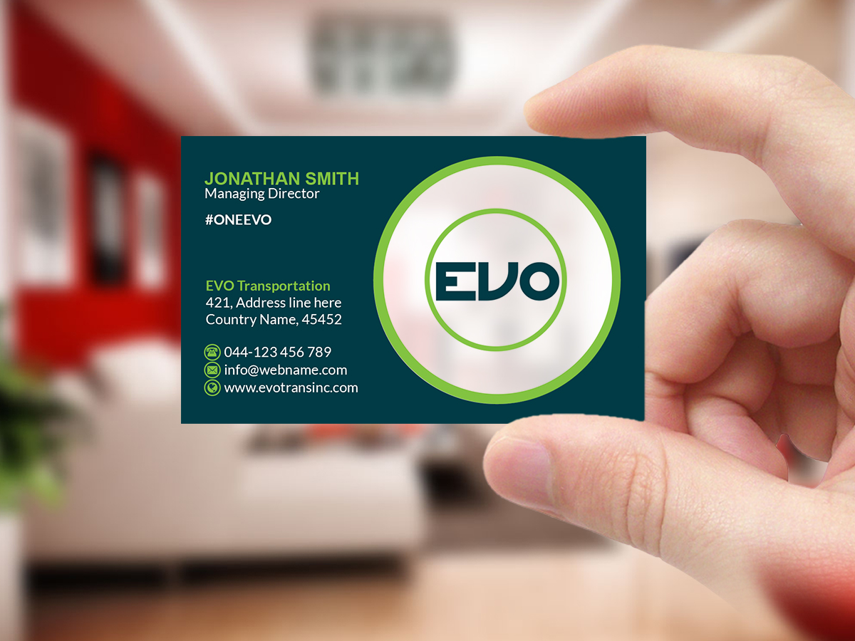 Business Card Design by Creations Box 2015 for EVO Transportation | Design #23060407