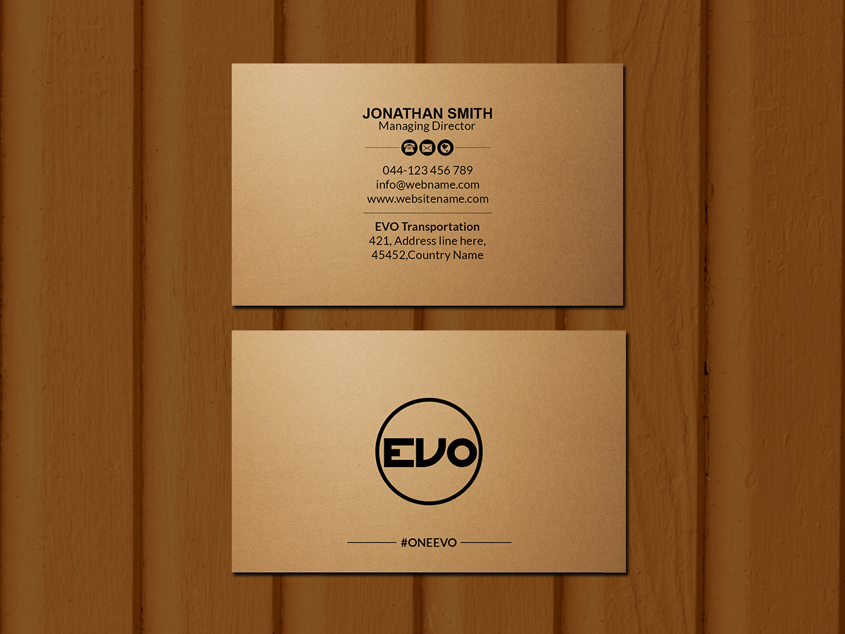 Business Card Design by Creations Box 2015 for EVO Transportation | Design #23060408