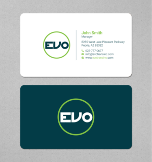 Business Card Design by LAXMI DESIGNHUB for EVO Transportation | Design: #23050492
