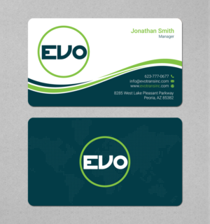 Business Card Design by LAXMI DESIGNHUB for EVO Transportation | Design: #23050555
