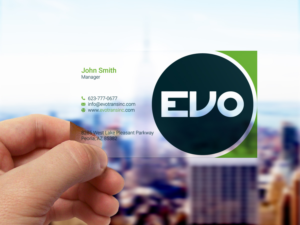 Business Card Design by LAXMI DESIGNHUB for EVO Transportation | Design: #23050717
