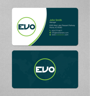 Business Card Design by LAXMI DESIGNHUB for EVO Transportation | Design: #23050863