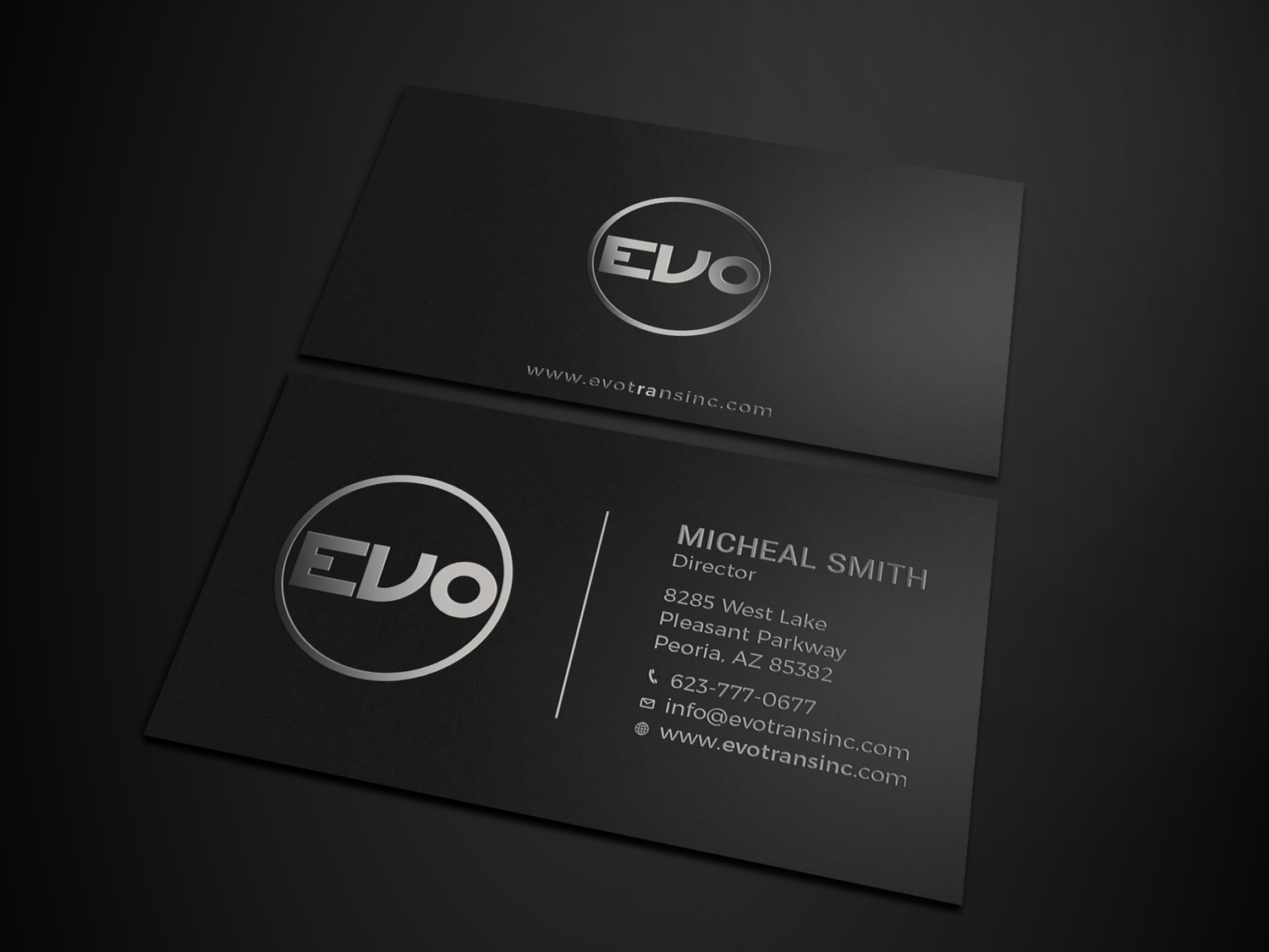 Business Card Design by Tripti Ranjan Gain for EVO Transportation | Design #23048480