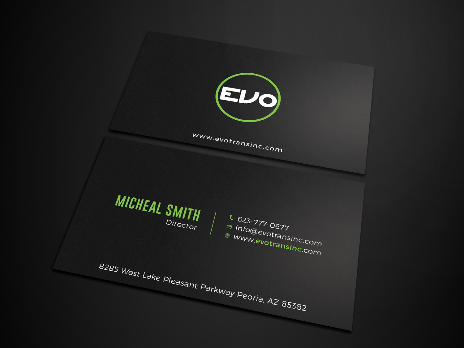 Business Card Design by Tripti Ranjan Gain for EVO Transportation | Design #23048492