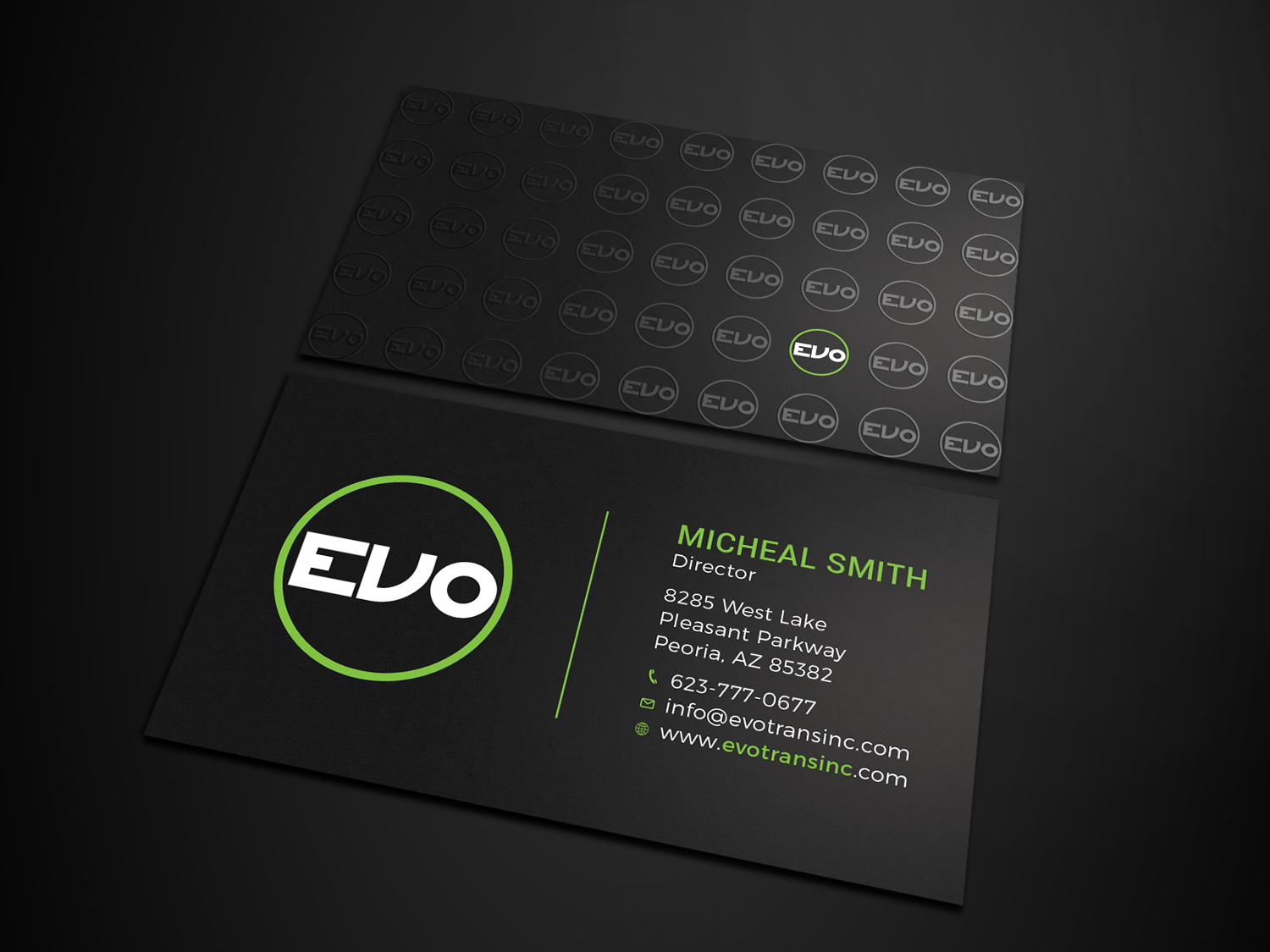 Business Card Design by Tripti Ranjan Gain for EVO Transportation | Design #23048493