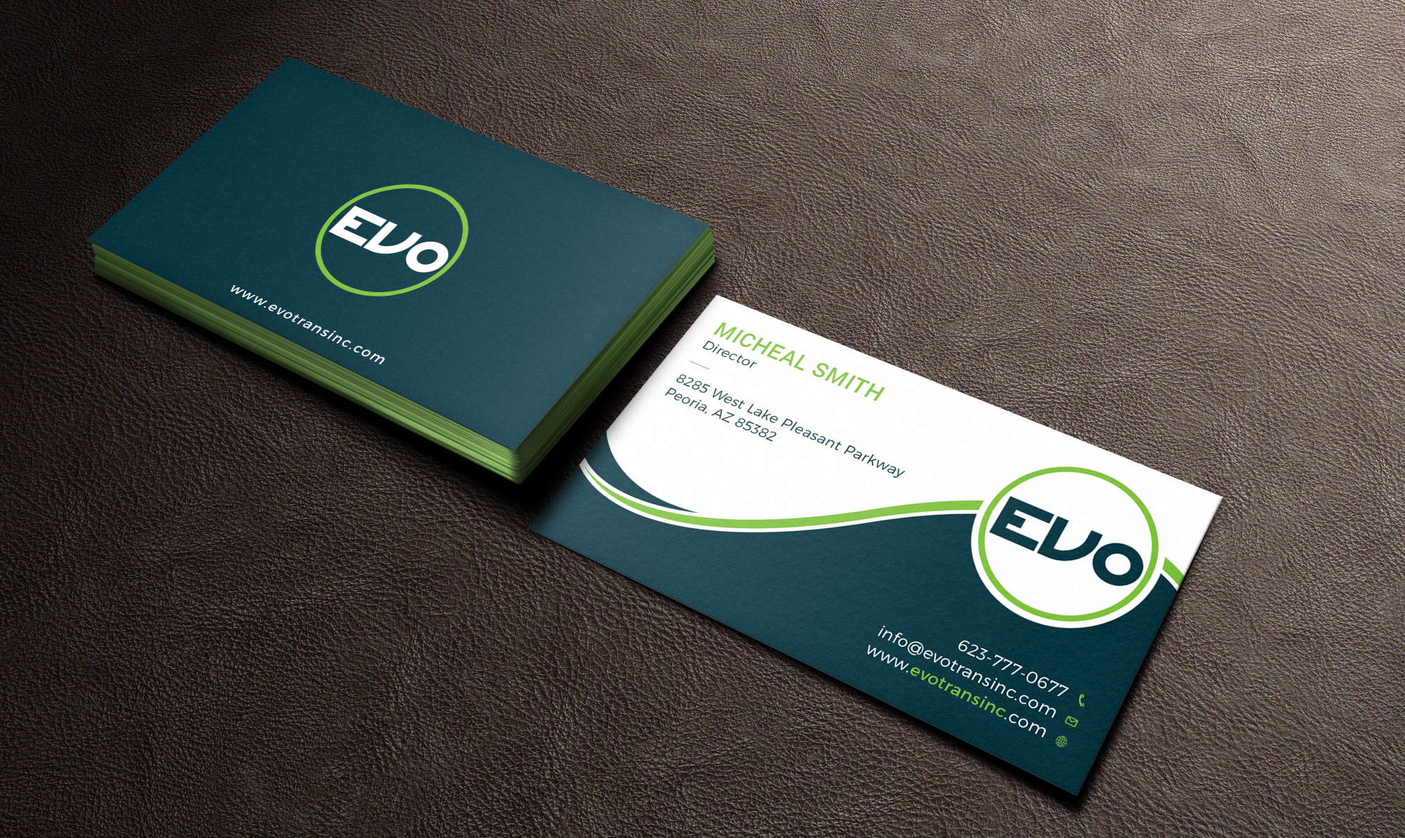 Business Card Design by Tripti Ranjan Gain for EVO Transportation | Design #23048509