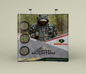 Hunting Trade Show - 8ft Curved Wall Display Design  -North Mountain Gear & Mossy Oak | Poster Design by Maestroto