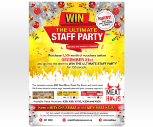 Easy - Fix our "Win a Party" Promo Flyer  | Design de Flyer par Luniere Designs