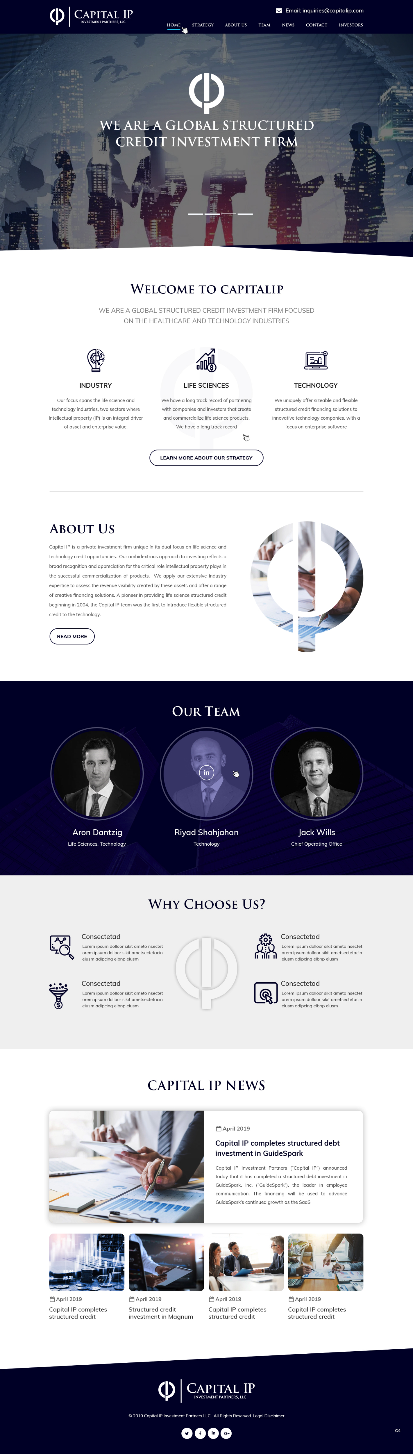 Web Design by pb for Capital IP Investment partners | Design #23060278