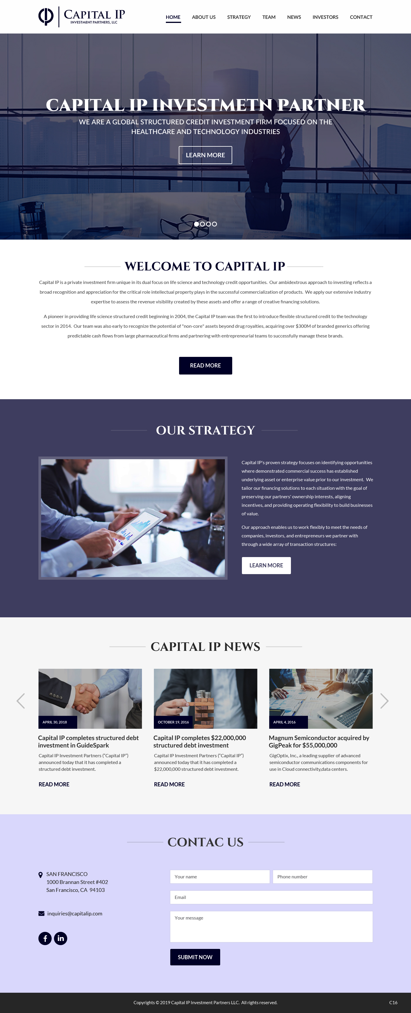 Web Design by pb for Capital IP Investment partners | Design #23060279