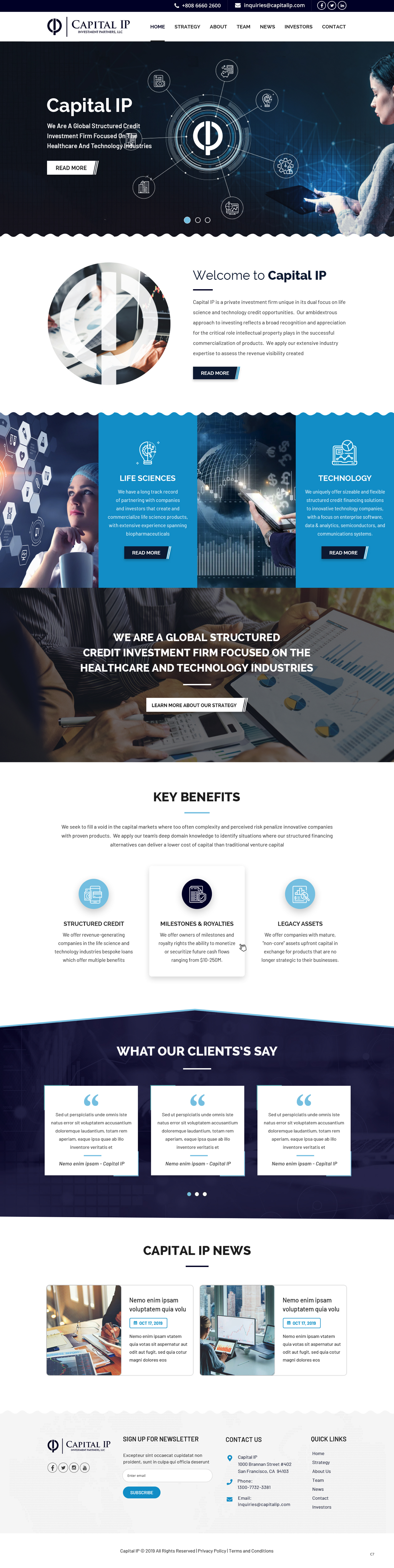 Web Design by pb for Capital IP Investment partners | Design #23060282
