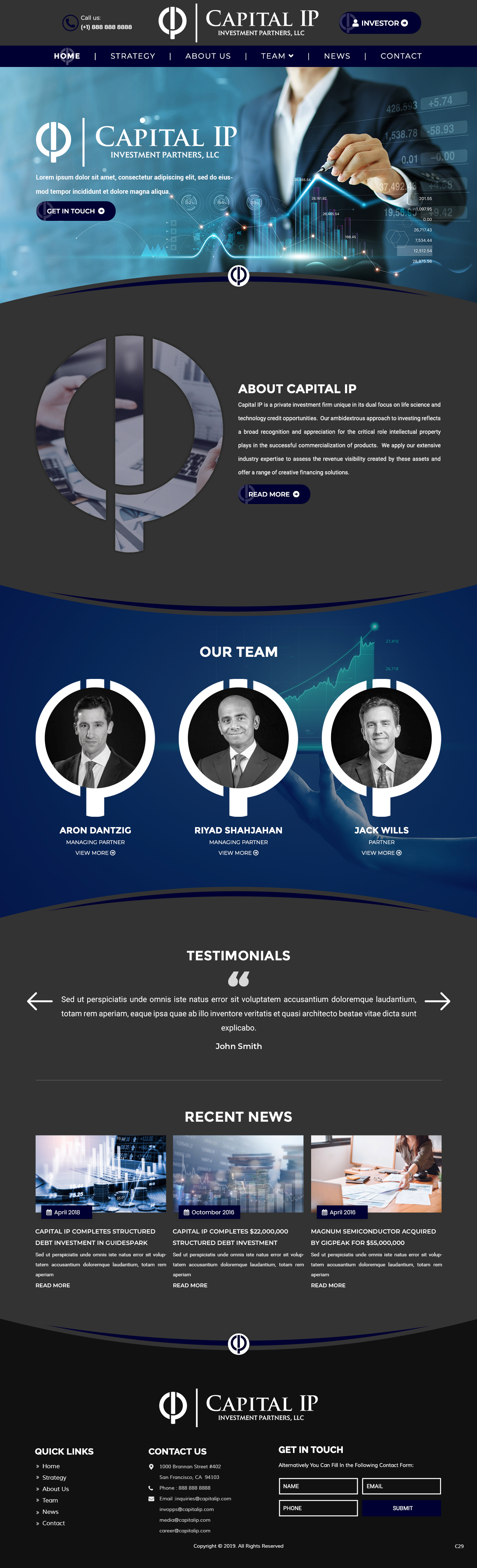 Web Design by pb for Capital IP Investment partners | Design #23060289