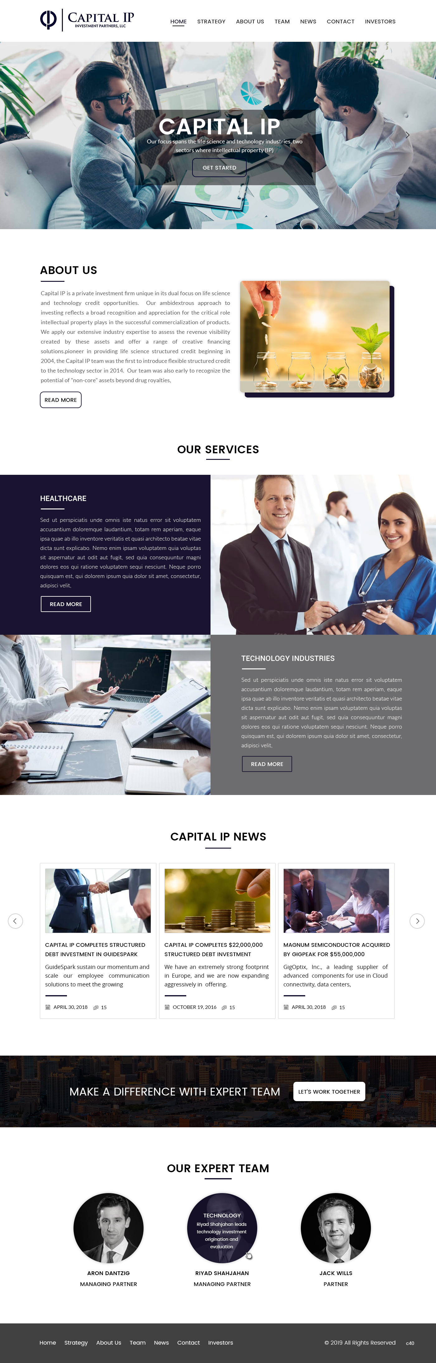 Web Design by pb for Capital IP Investment partners | Design #23060292