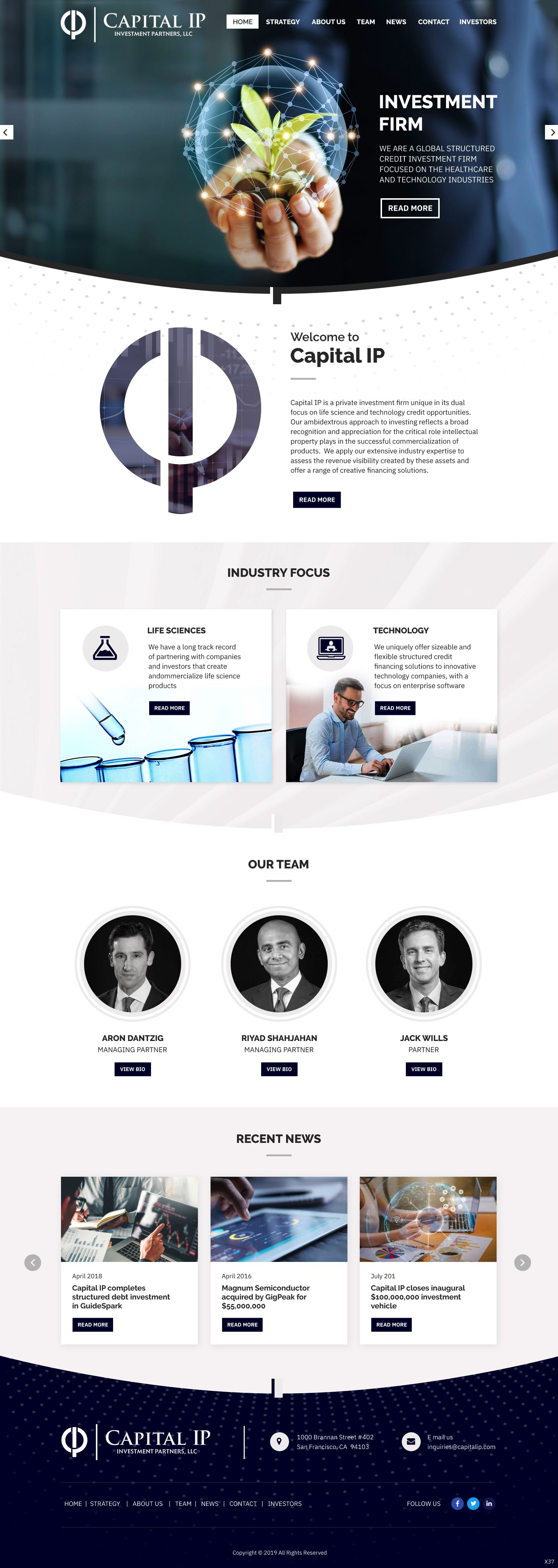 Web Design by pb for Capital IP Investment partners | Design #23060302