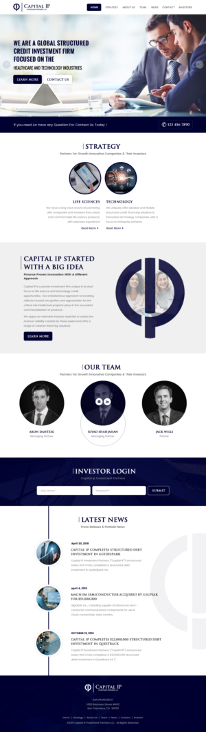 Web Design by rightway for Capital IP Investment partners | Design: #23093761