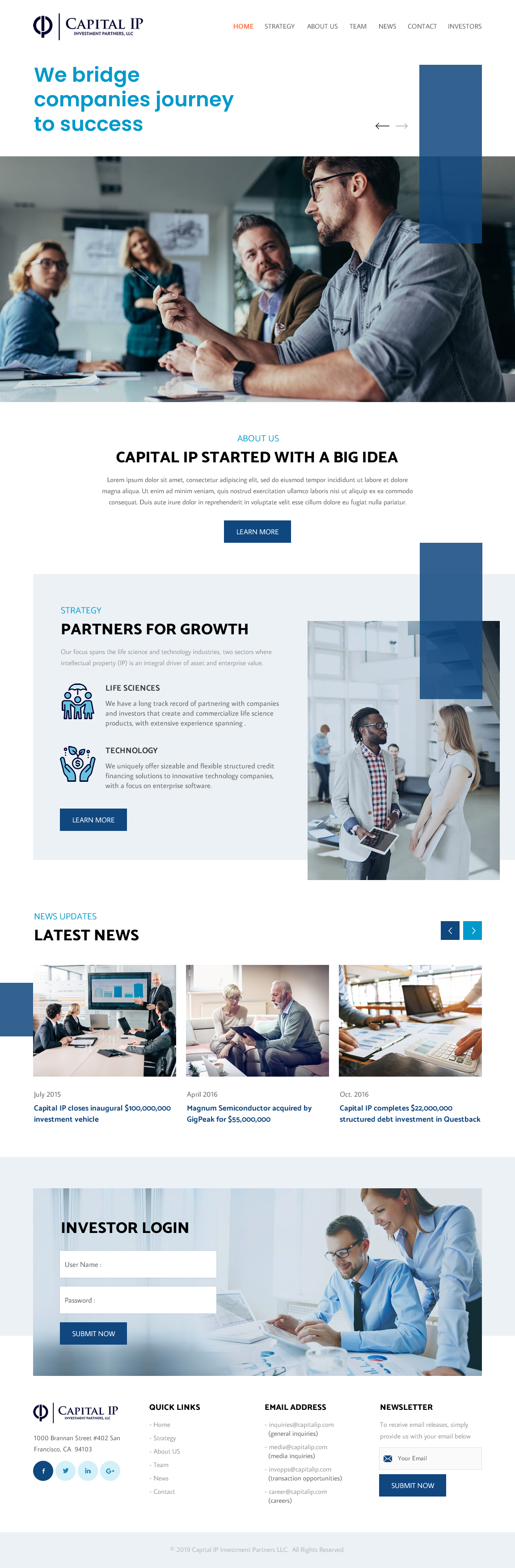 Diseño Web por rightway para Capital IP Investment partners | Diseño #23093762