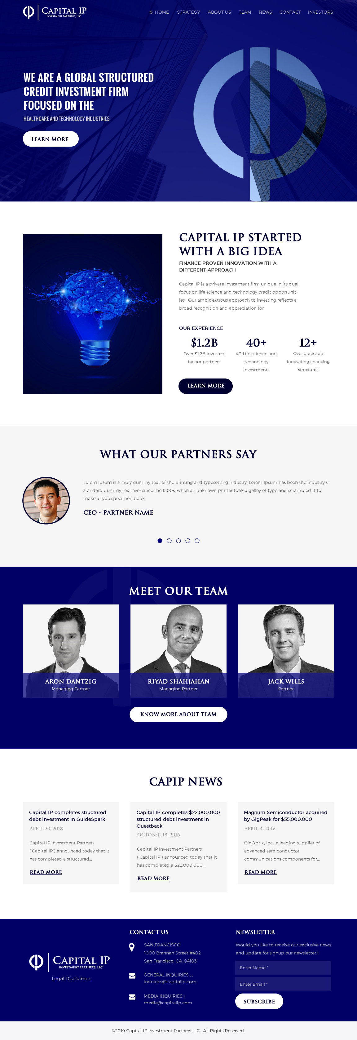 Web Design by rightway for Capital IP Investment partners | Design #23198067