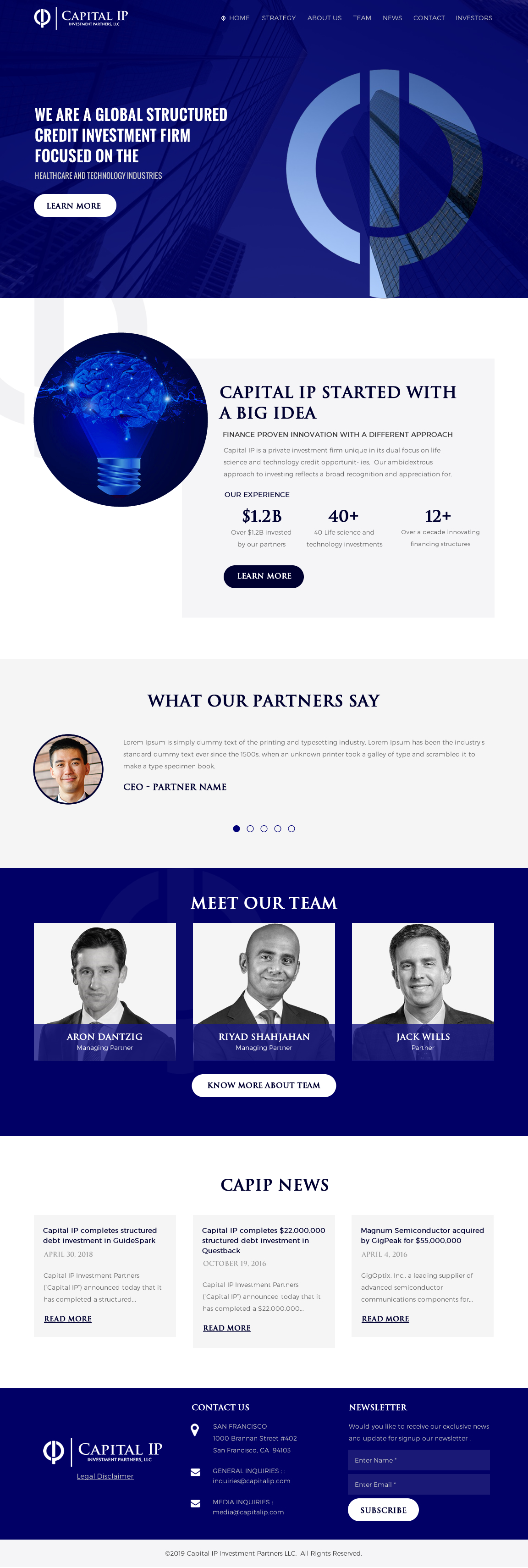 Web Design by rightway for Capital IP Investment partners | Design #23198068