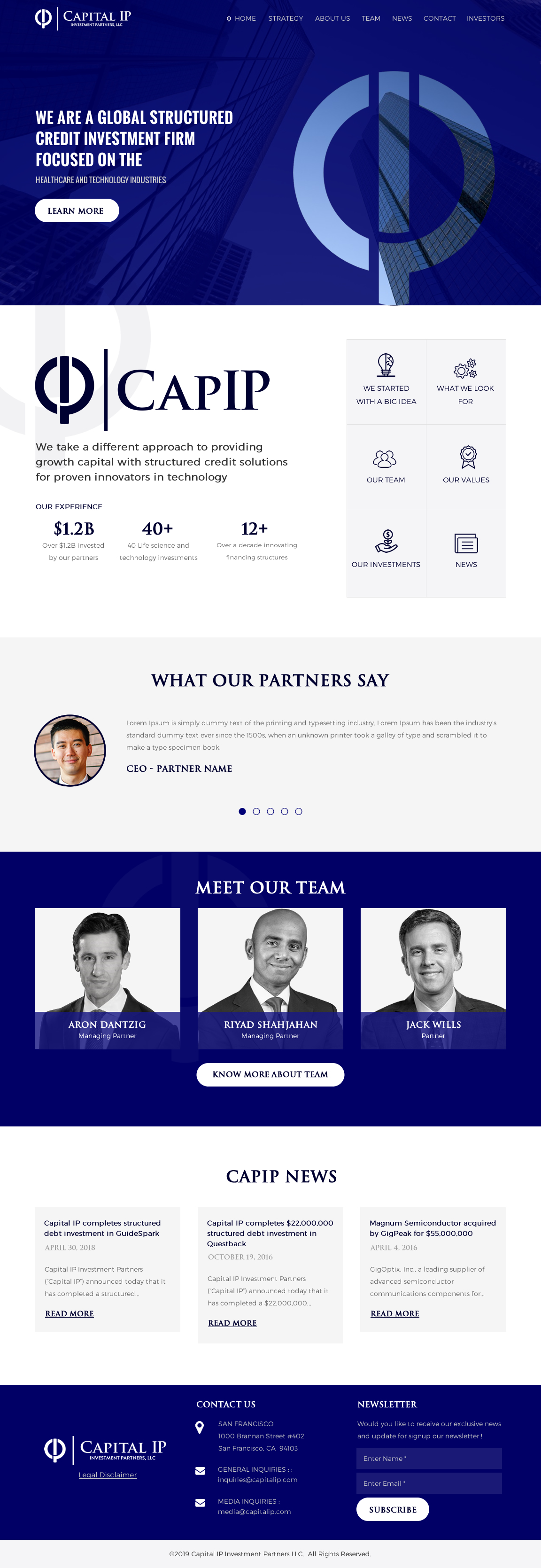 Web Design by rightway for Capital IP Investment partners | Design #23264710