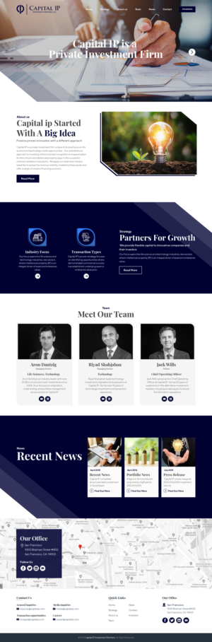 Web Design by sai.designer87 for Capital IP Investment partners | Design: #23329993