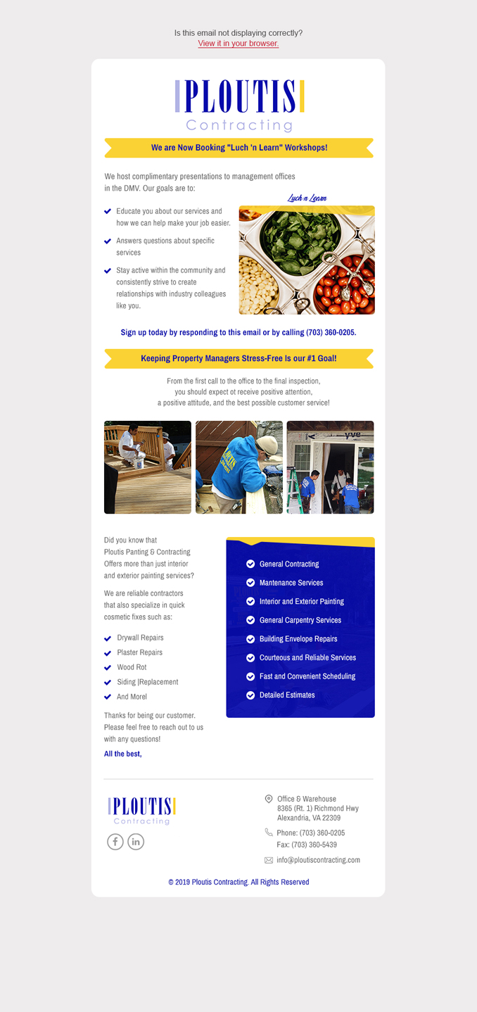 Email Marketing Design by Dabashes Adhikery for ploutis contracting | Design #23114742