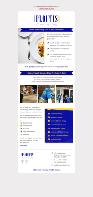Diseño de Mercadeo por Correo Electrónico por Dabashes Adhikery para ploutis contracting | Diseño: #23116936