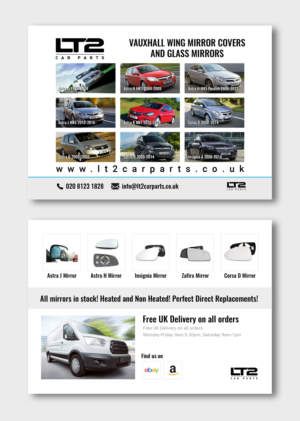 LT2 CAR PARTS  - WING MIRROR COVER & GLASS MIRRORS  - FLYER | Flyer Design by Nightmist