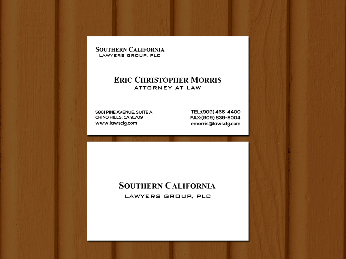 Business Card Design by Creations Box 2015 for Southern California Lawyers Group, PC | Design #23142451