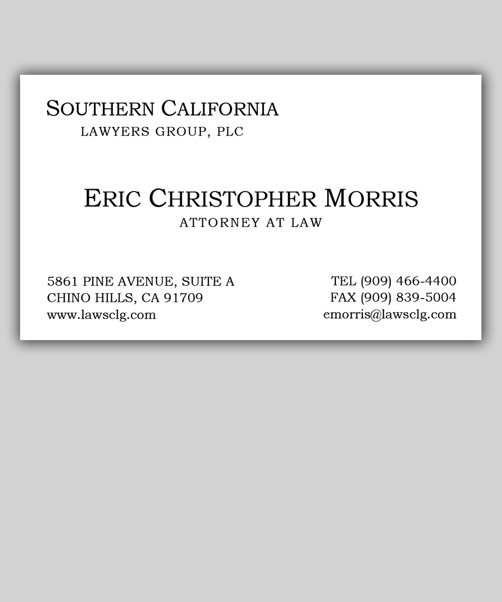 Business Card Design by T.R for Southern California Lawyers Group, PC | Design #23137315
