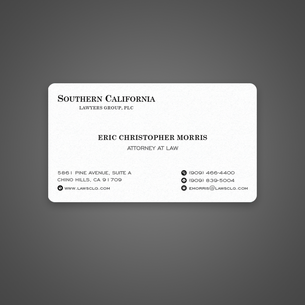 Business Card Design by Uttom 2 for Southern California Lawyers Group, PC | Design #23137033