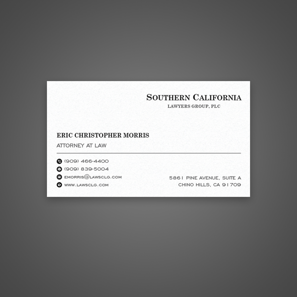 Diseño de Tarjeta de Presentación por Uttom 2 para Southern California Lawyers Group, PC | Diseño #23137143