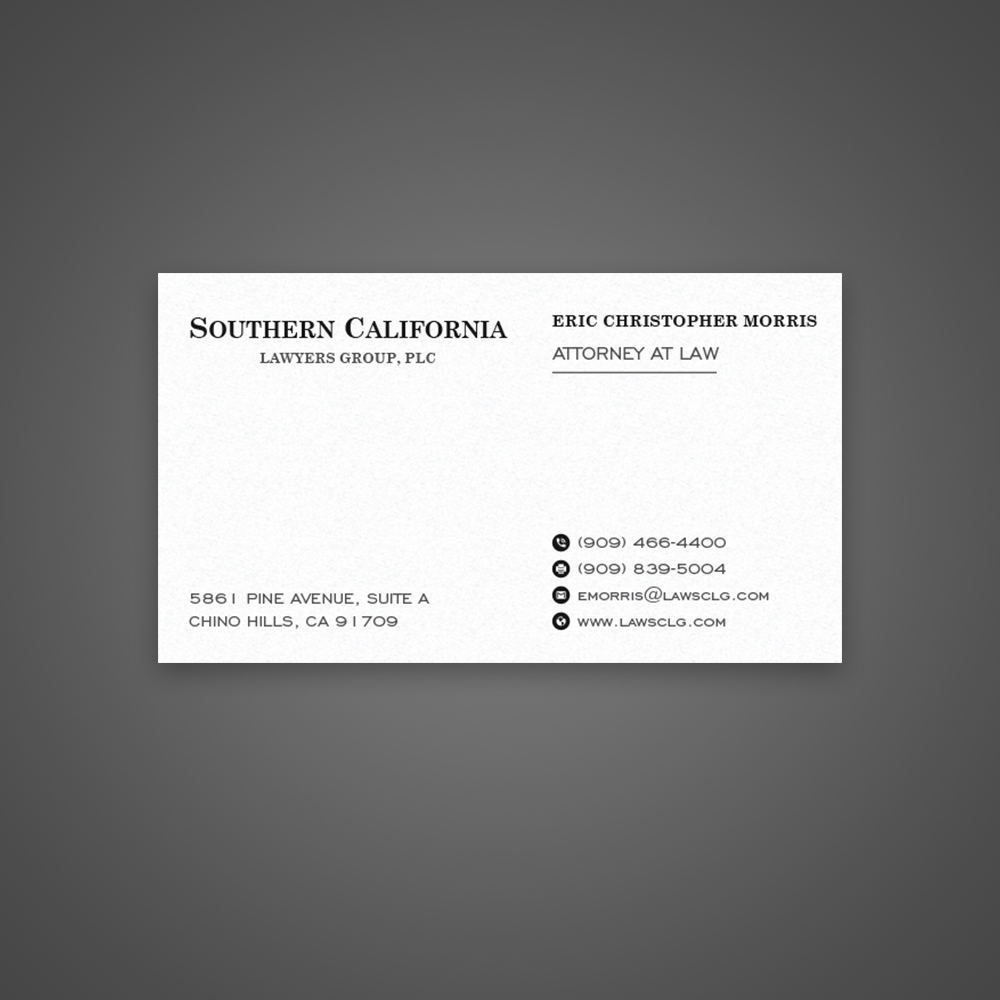 Design de Carte de Visite par Uttom 2 pour Southern California Lawyers Group, PC | Design #23137144