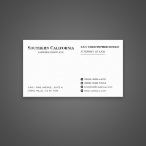 Business Card Design by Uttom 2 for Southern California Lawyers Group, PC | Design: #23137144