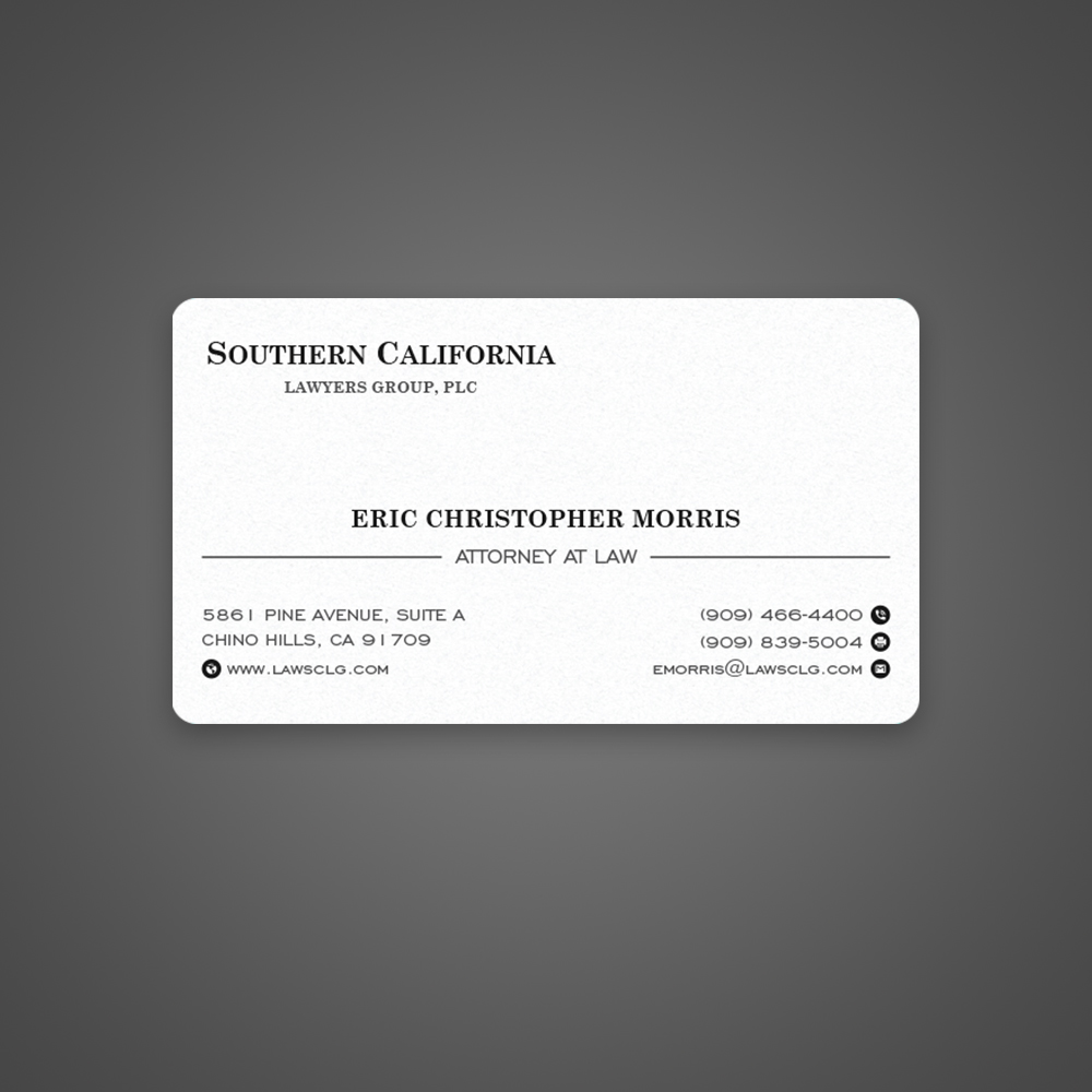 Business Card Design by Uttom 2 for Southern California Lawyers Group, PC | Design #23137145