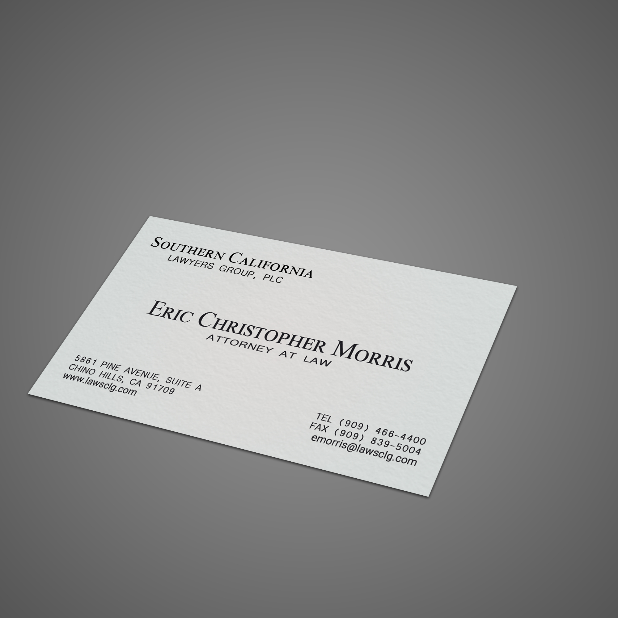 Business Card Design by Bonna 3 for Southern California Lawyers Group, PC | Design: #23137855