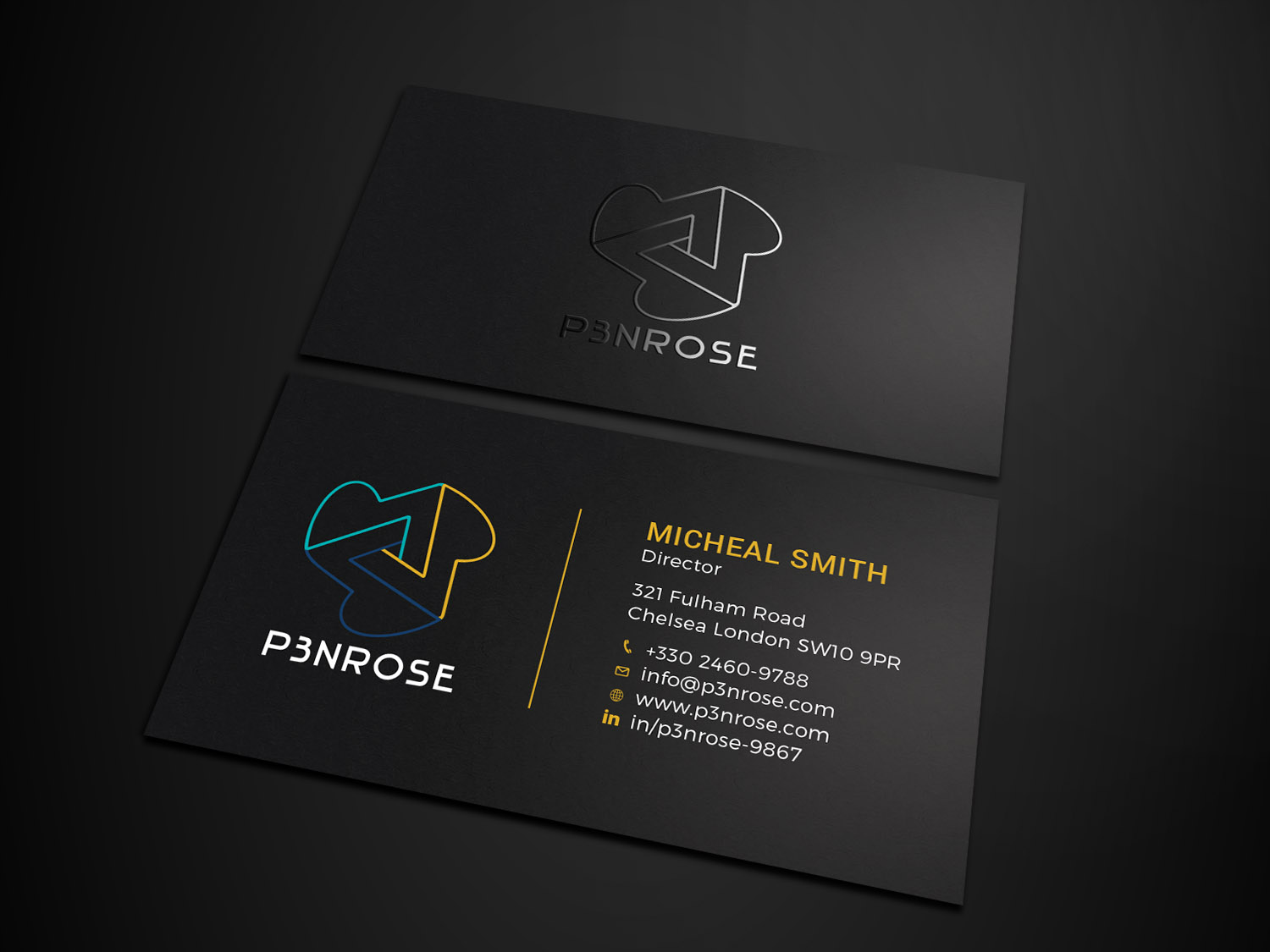 Business Card Design by Tripti Ranjan Gain for P3nrose | Design #23066334