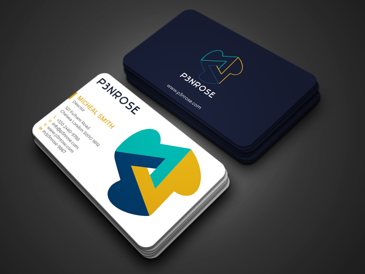 Business Card Design by Tripti Ranjan Gain for P3nrose | Design #23066355
