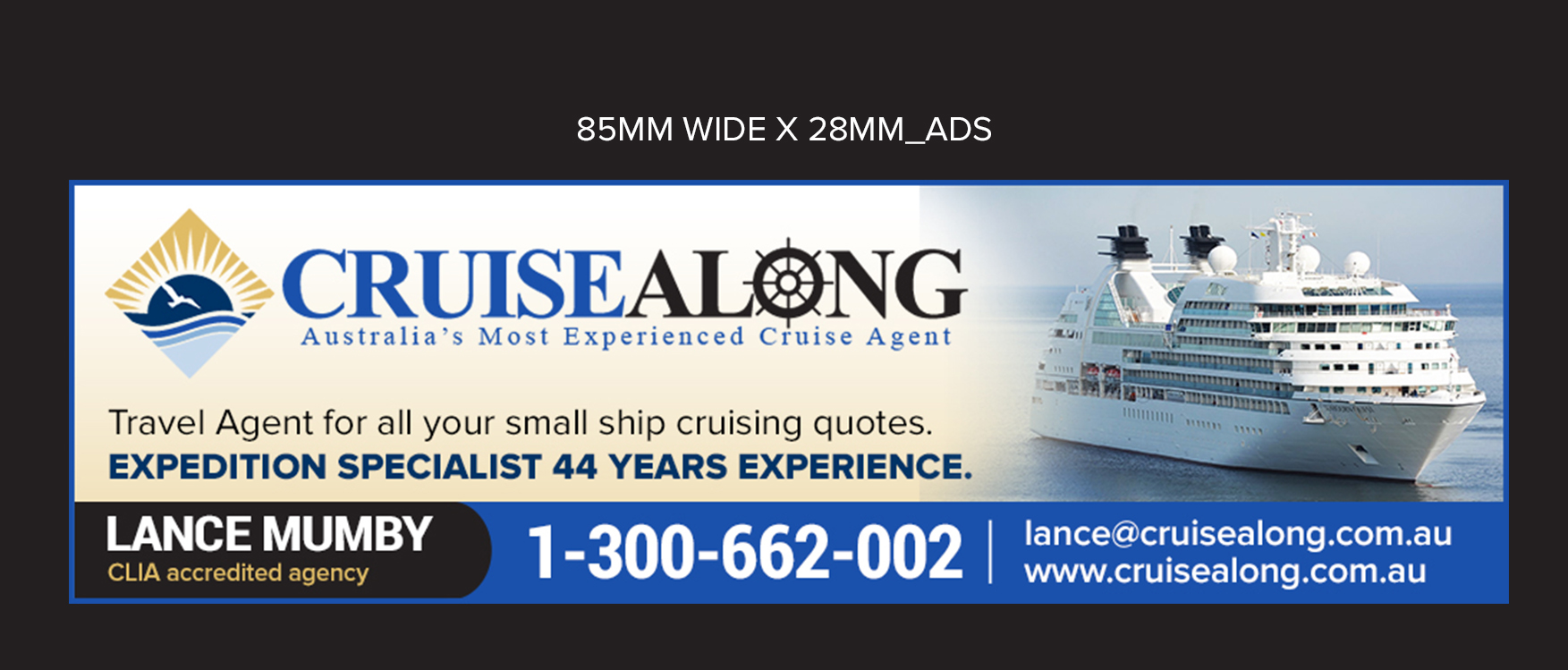Advertisement Design by SAI DESIGNS for CruiseAlong Pty Ltd | Design #23138224