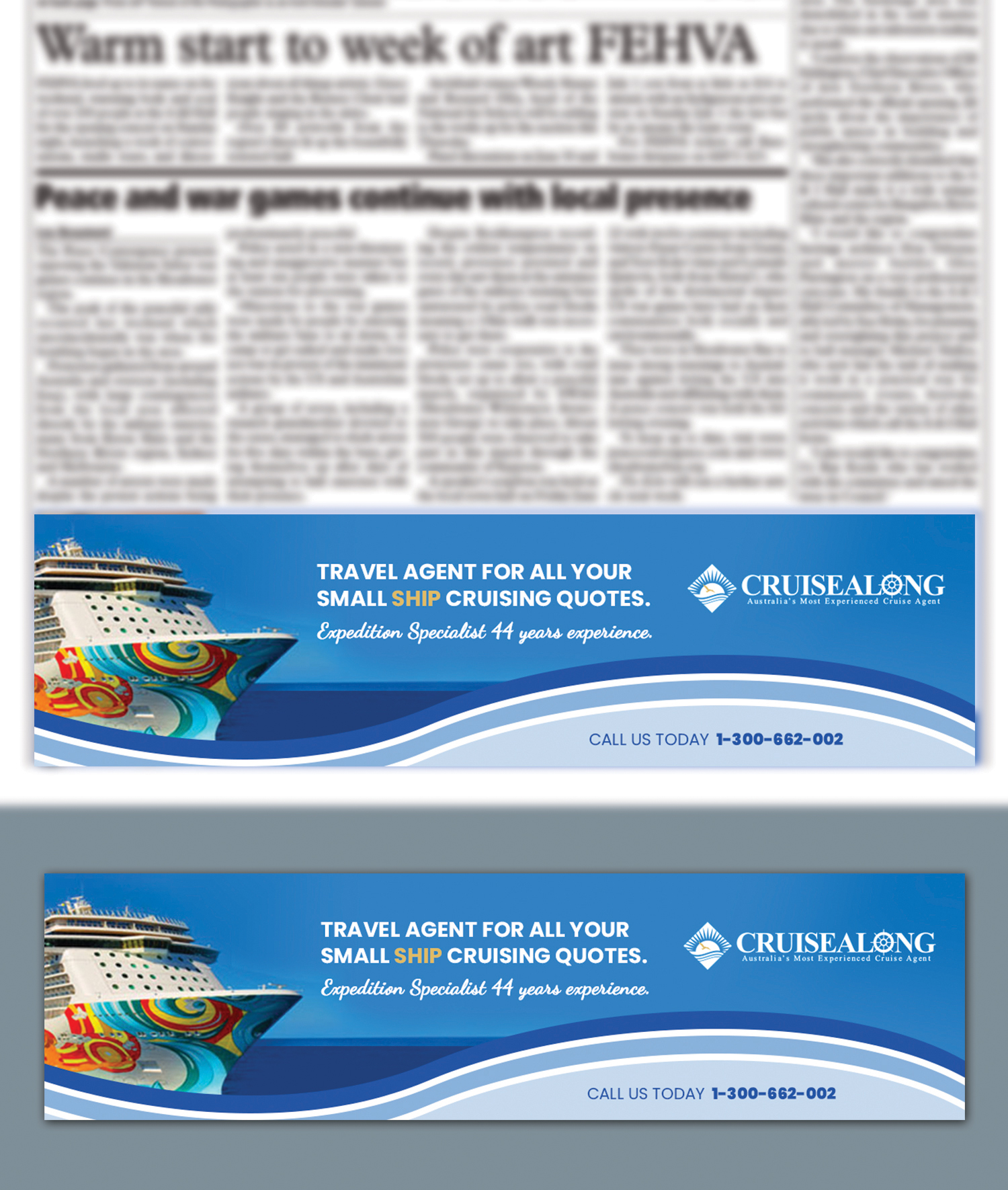 Advertisement Design by BLUE WINGS for CruiseAlong Pty Ltd | Design #23106588