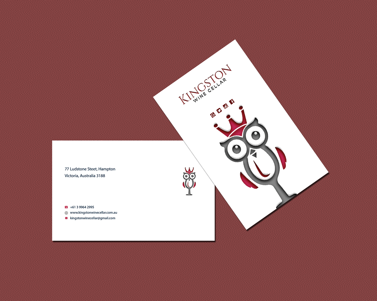 Design de Carte de Visite par Riz' pour Kingston Wine Cellar | Design #23087861