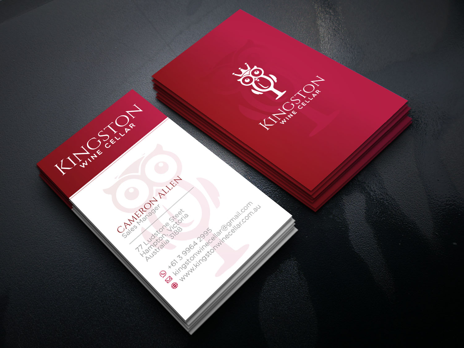 Diseño de Tarjeta de Presentación por Verified artistry para Kingston Wine Cellar | Diseño #23094482